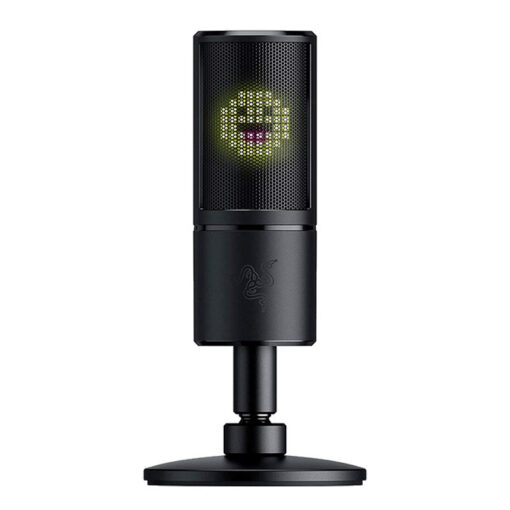 Razer Seiren Emote Streaming and Gaming Condenser Mic with Emoticon Display - Black
