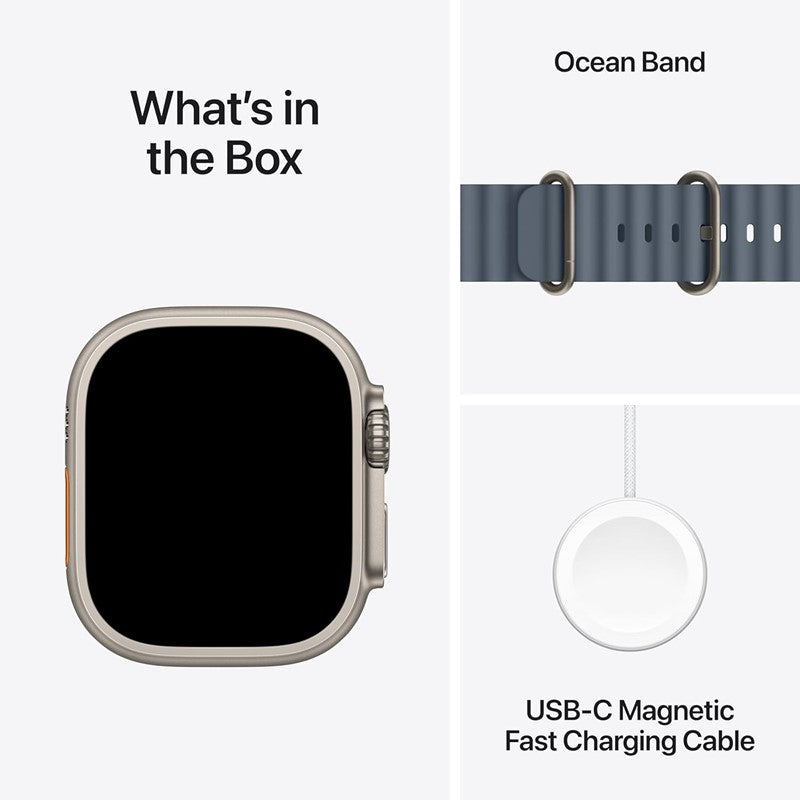 Apple Watch Ultra 3, 49mm, Natural Titanium Case, Anchor Blue Ocean Band, (GPS+Cellular) - Image 4