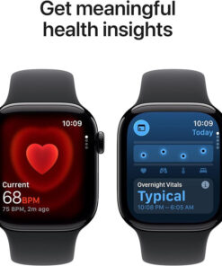 عرض بديل لـ Apple Watch Series 11, 46mm, Space Grey Aluminium Case, Black Sport Band, (GPS+Cellular)