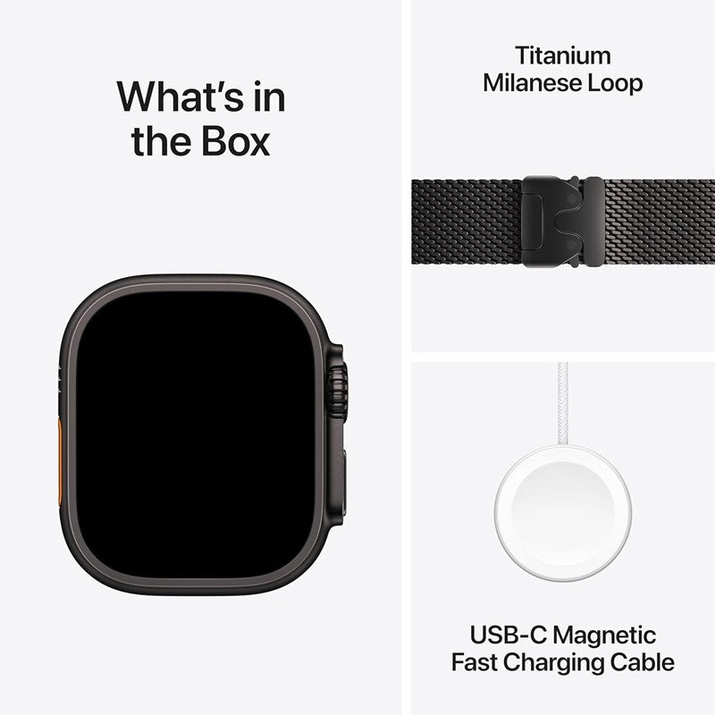 Apple Watch Ultra 3, 49mm, Black Titanium Case, Black Titanium Milanese Loop, (GPS+Cellular) - Image 3