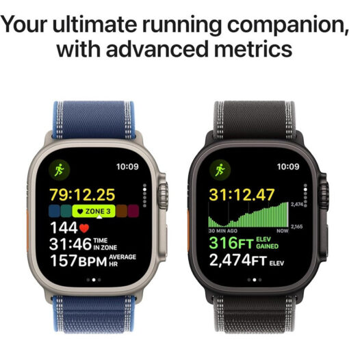 Alternative view of Apple Watch Ultra 3, 49mm, Natural Titanium Case, Blue/Bright Blue Trail Loop, (GPS+Cellular)