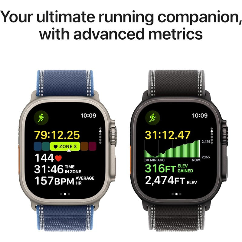 Apple Watch Ultra 3, 49mm, Natural Titanium Case, Blue/Bright Blue Trail Loop, (GPS+Cellular) - Image 2