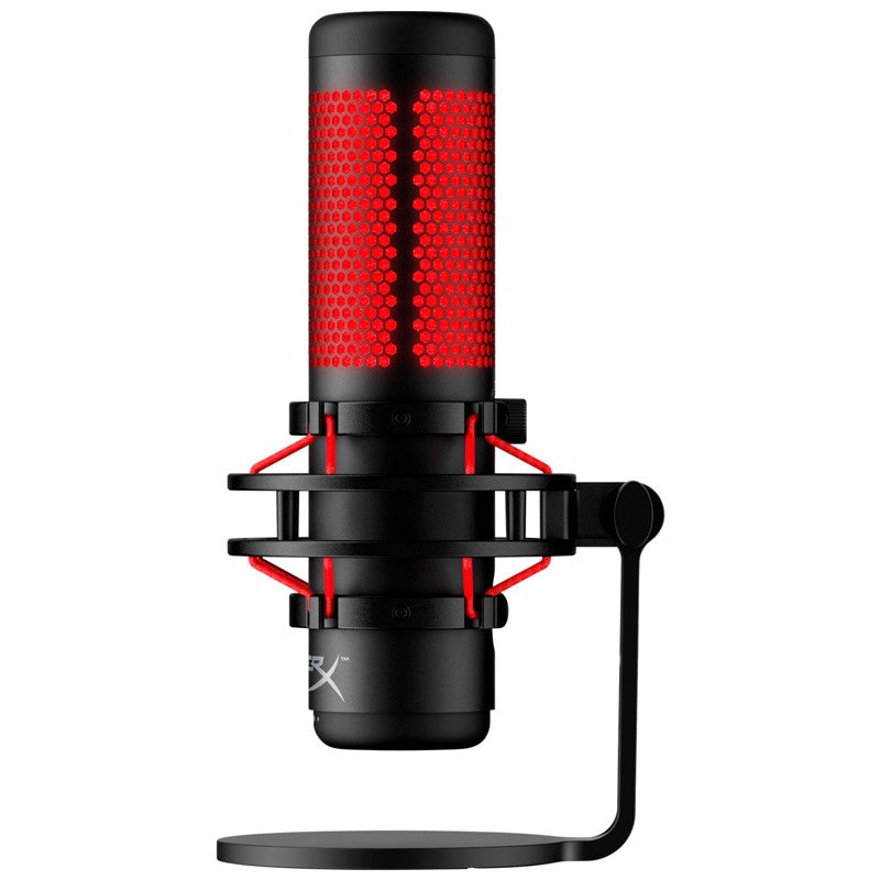 HyperX QuadCast USB Condenser Standalone Gaming Microphone for PC, PS5, PS4 & Mac (Red Lighting) - Black/Red - Image 3