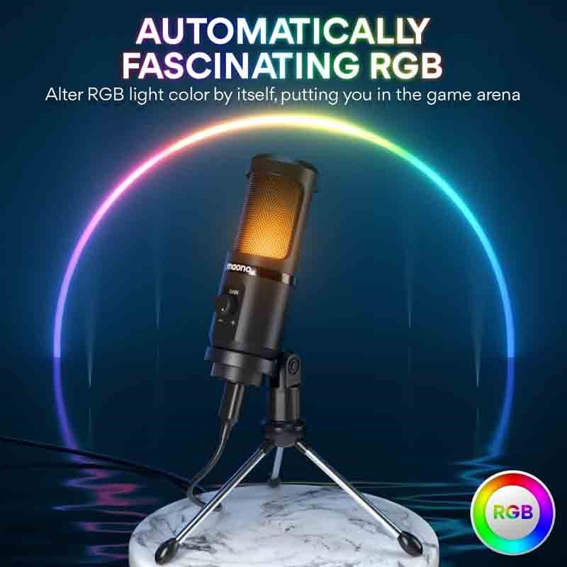 Maonocaster PM461 Series Condenser USB Gaming RGB Microphone - Black - Image 3