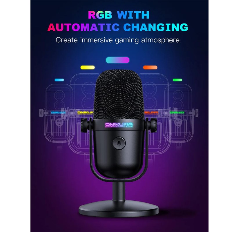 Onikuma M830 USB Condenser Gaming Microphone Mini USB Microphone - Image 4