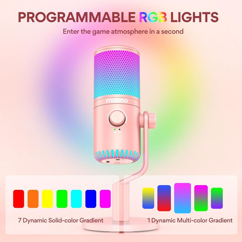 Maonocaster DM30 RGB Gaming Microphone for PC, USB Programmable - Image 9