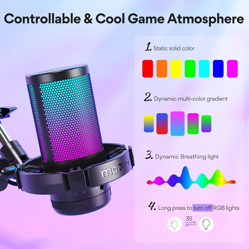 Maonocaster Gaming USB Microphone With Boom Arm for Streaming – Black - Image 3