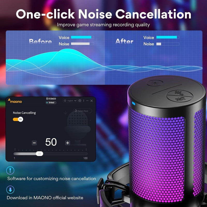 Maonocaster DGM20 GamerWave USB Gaming Microphone with Noise Cancellation - الصورة 8