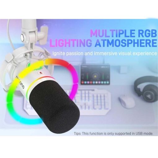 Alternative view of Maonocaster PD200X USB/XLR Dynamic Gaming RGB Microphone – White