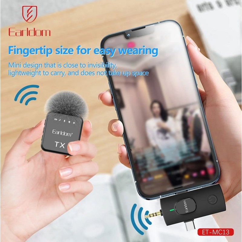 Earldom Collar Clip 3 in 1 Wireless Microphone with 2 Mic - Image 2