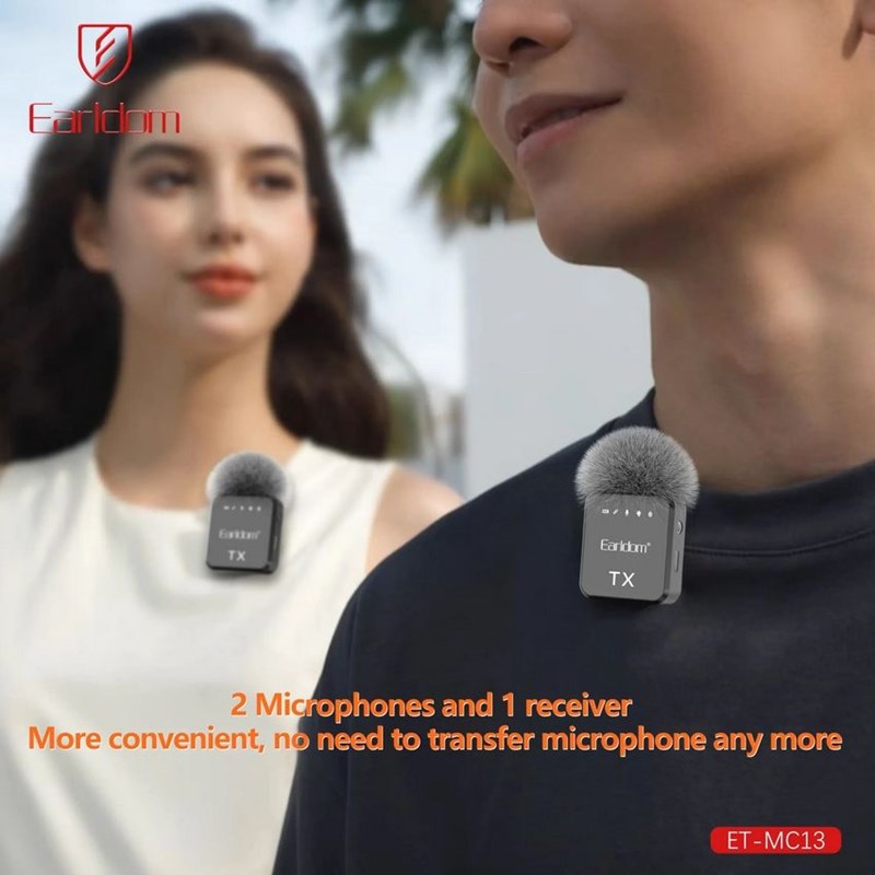 Earldom Collar Clip 3 in 1 Wireless Microphone with 2 Mic - Image 3