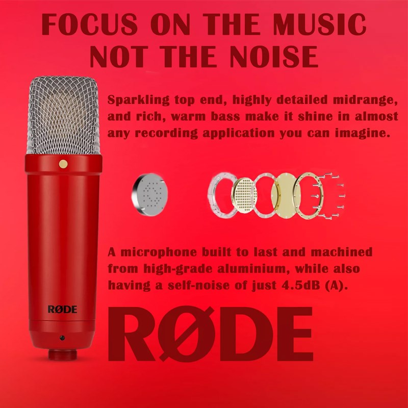 Rode NT1 Signature Series Studio Condenser Microphone - Red - Image 3