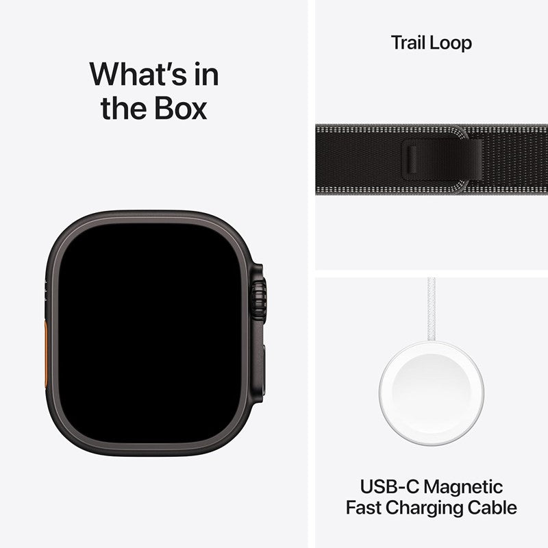 Apple Watch Ultra 3, 49mm, Black Titanium Case, Black/Charcoal Trail Loop, (GPS+Cellular) - Image 5