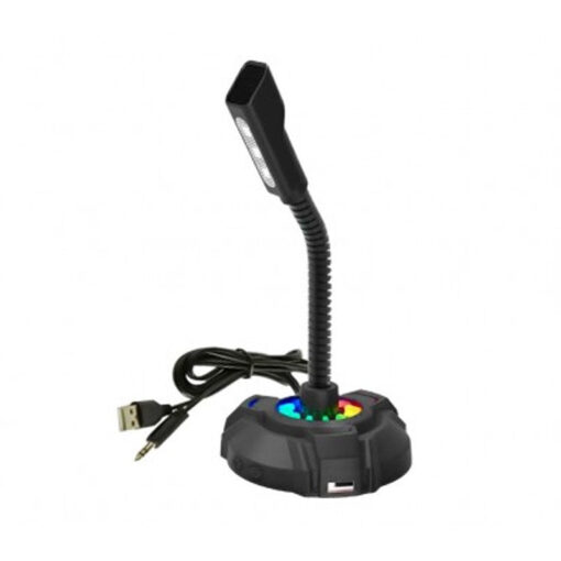 HP Wired LED Light Desktop Microphone & Lighting, 65mm Microphone Size, USB-A & 3.5mm Connector Type, 1.7 M Cabl…
