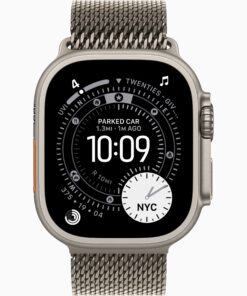 عرض بديل لـ Apple Watch Ultra 3, 49mm, Natural Titanium Case, Natural Titanium Milanese Loop, (GPS+Cellular)
