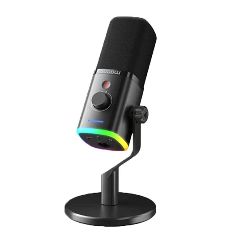 مايكروفون ماونوكاستر PD100X USB/XLR ديناميكي للألعاب مع إضاءة RGB – أسود