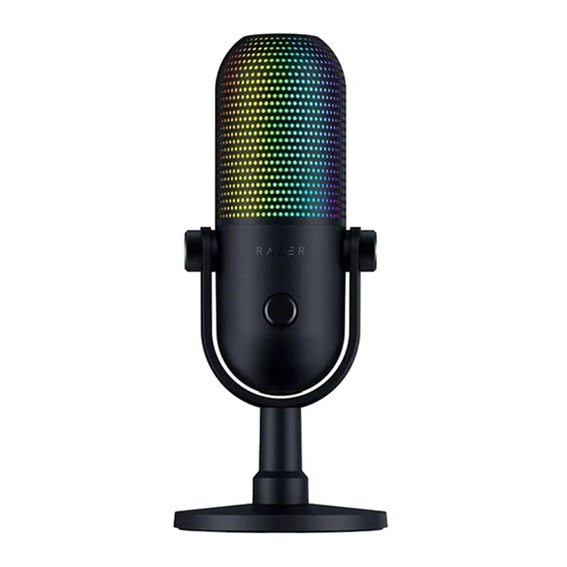 Razer Seiren V3 Chroma ميكروفون ألعاب وبث USB RGB مع خاصية اضغط لكتم الصوت - أسود