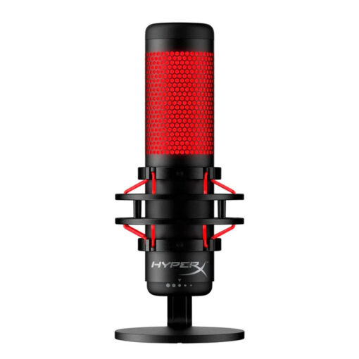 HyperX QuadCast USB Condenser Standalone Gaming Microphone for PC, PS5, PS4 & Mac (Red Lighting) - Black/Red
